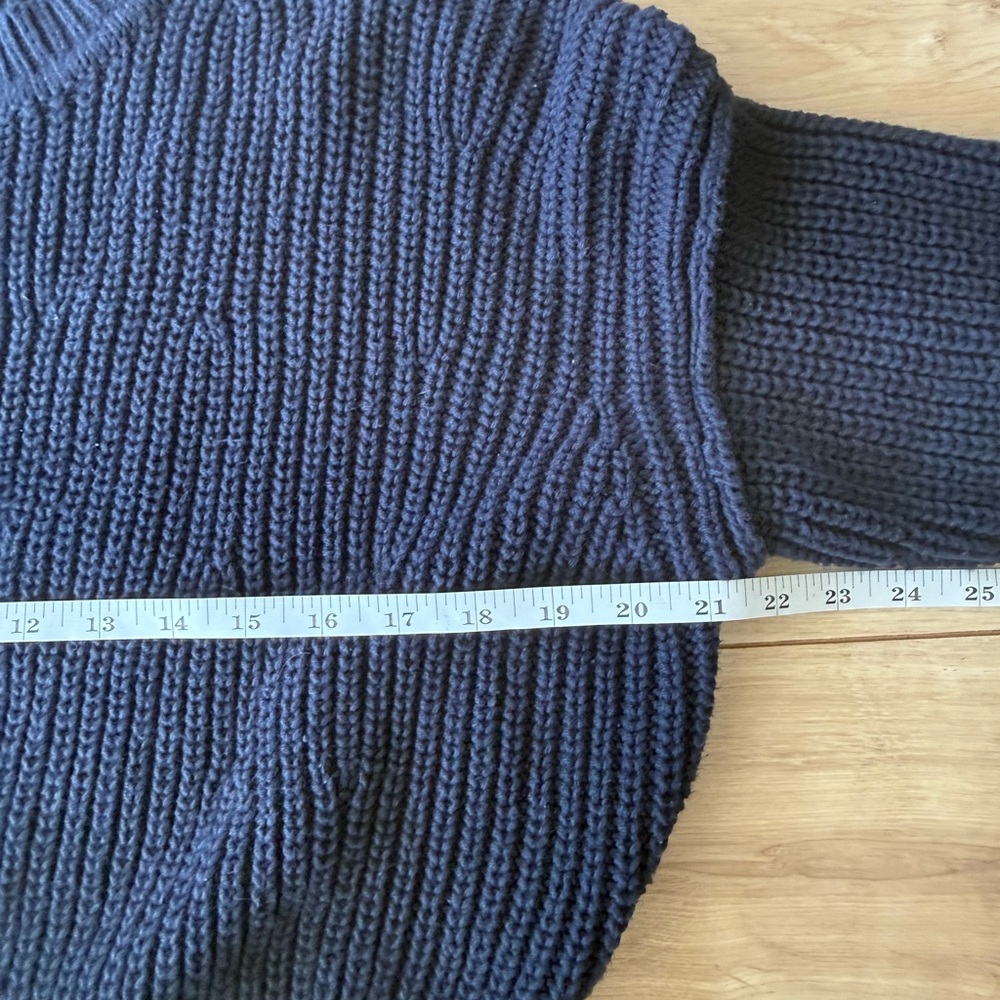 Banana Republic Navy Chunky Knit Sweater S Organic Cotton Coastal Core - Picture 5 of 6